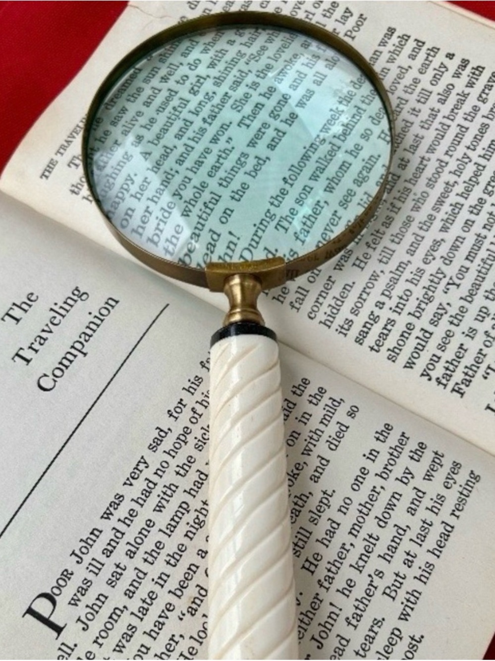 Brass & Cream Magnifying Glass - Elegant Home Accent